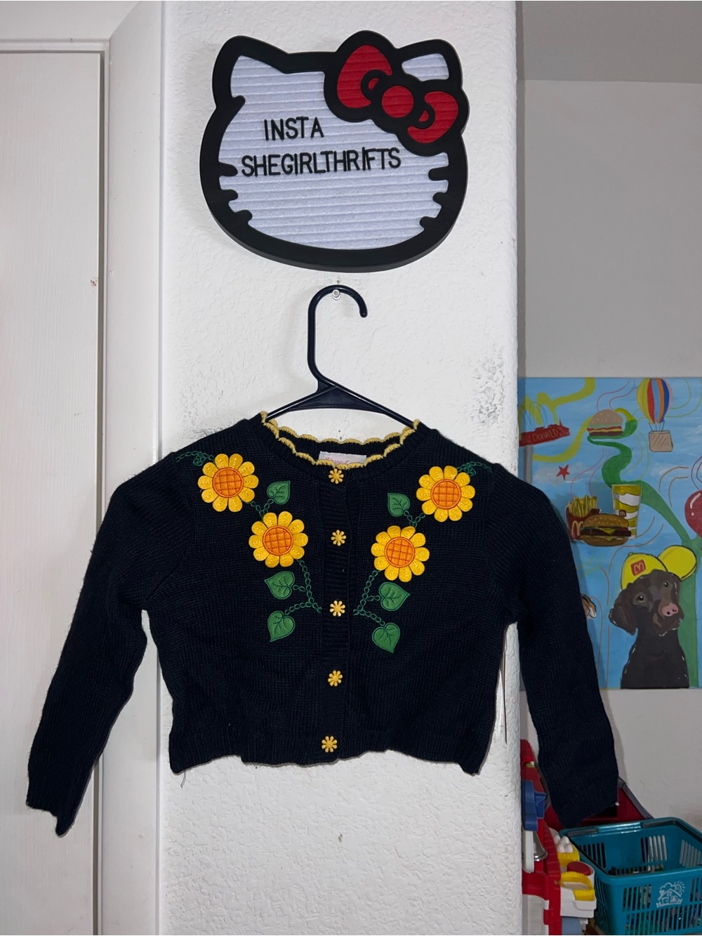 vintage girls cardgian top